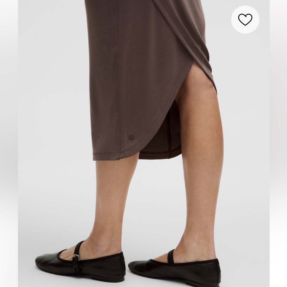 NWT Lululemon Drapey Softsreme Column Midi Skirt on Filbert Tan - Picture 7 of 8